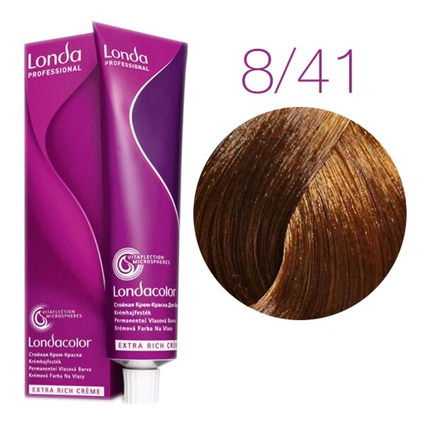 Londa Color Extra Rich 8/41 (светлый блонд медно-пепельный) - стойкая крем-краска для волос, 60 мл. от компании Интернет-магазин "Well-cosmetics" - фото 1