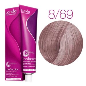 Londa Color Extra Rich 8/69 (светлый блонд фиолетовый сандрэ) - стойкая крем-краска для волос, 60 мл.