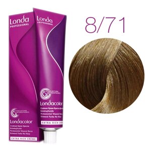 Londa Color Extra Rich 8/71 (светлый блонд коричнево-пепельный) - стойкая крем-краска для волос, 60 мл.