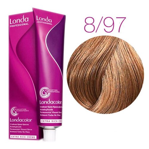 Londa Color Extra Rich 8/97 (утренний капучино) - стойкая крем-краска для волос, 60 мл.