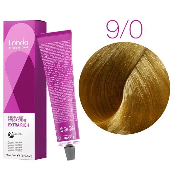 Londa Color Extra Rich 9/0 (очень светлый блонд) - стойкая крем-краска для волос, 60 мл. от компании Интернет-магазин "Well-cosmetics" - фото 1