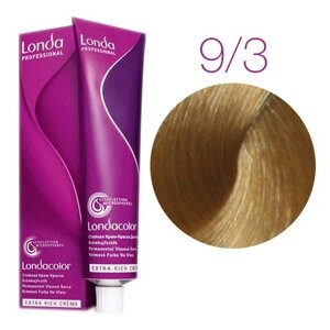 Londa Color Extra Rich 9/3 (очень светлый блонд золотистый) - стойкая крем-краска для волос, 60 мл.