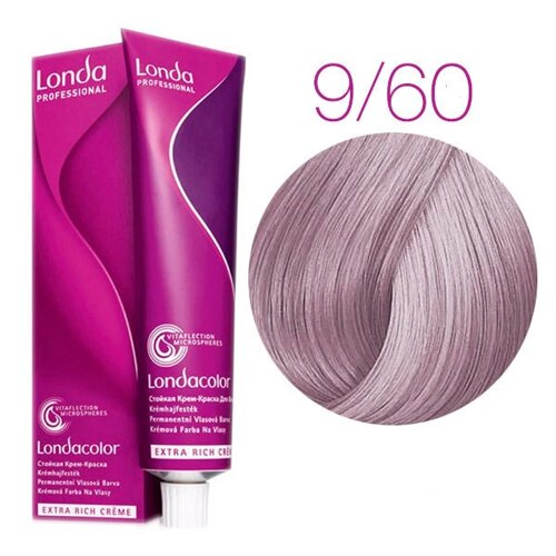 Londa Color Extra Rich 9/60 (очень светлый блонд фиолетовый натуральный) - стойкая крем-краска для волос, 60 мл.