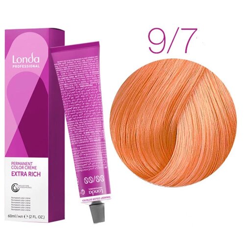 Londa Color Extra Rich 9/7 (очень светлый блонд коричневый) - стойкая крем-краска для волос, 60 мл.