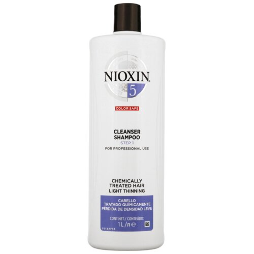 NIOXIN System 5 Cleanser shampoo - для химически обработанных с тенденцией к истончению волос, 1л.