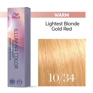Illumina Color 10/34 (яркий блонд золотистый красный) - стойкая крем краска, 60 мл.