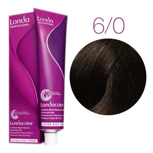 Londa Color Extra Rich 6/0 (темный блонд) - стойкая крем-краска для волос, 60 мл.