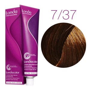 Londa Color Extra Rich 7/37 (блонд золотисто-коричневый) - стойкая крем-краска для волос, 60 мл.