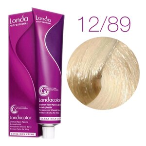 Londa Color Extra Rich 12/89 (специальный блонд жемчужный сандрэ) - стойкая крем-краска для волос, 60 мл.