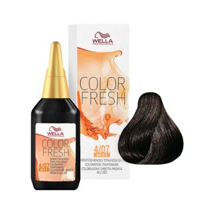 Wella Color Fresh 4/07 Medium Brown Natural Sand - безаммиачный полустойкий краситель, 75 мл.