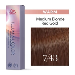 Illumina Color 7/43 (блонд медно-золотистый) - стойкая крем краска, 60 мл.