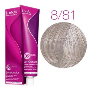 Londa Color Extra Rich 8/81 (светлый блонд жемчужно-пепельный) - стойкая крем-краска для волос, 60 мл.