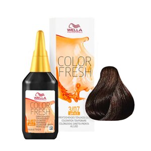 Wella Color Fresh 3/07 Natural Dark Brown Sand - безаммиачный полустойкий краситель, 75 мл.