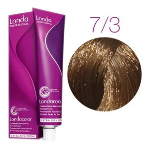 Londa Color Extra Rich 7/3 (блонд золотистый) - стойкая крем-краска для волос, 60 мл.