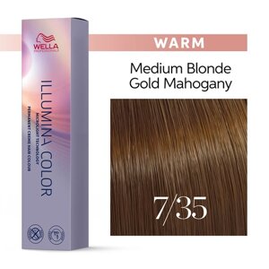 Illumina Color 7/35 (блонд золотисто-махагоновый) - стойкая крем краска, 60 мл.