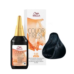 Wella Color Fresh 2/0 Black - безаммиачный полустойкий краситель, 75 мл.