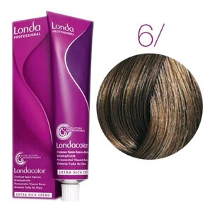 Londa Color Extra Rich 6/ (темный блонд натуральный) - стойкая крем-краска для волос, 60 мл.