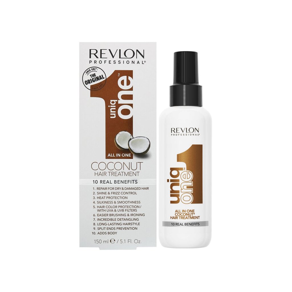 Revlon Uniq ONE All in One Treatment Coconut - несмываемая маска-спрей Ревлон с ароматом кокоса, 150 мл. от компании Интернет-магазин "Well-cosmetics" - фото 1