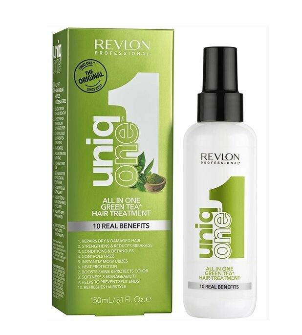 Revlon Uniq ONE All in One Treatment Green Tea - несмываемая маска-спрей Ревлон с ароматом зелёного чая, 150 мл. от компании Интернет-магазин "Well-cosmetics" - фото 1