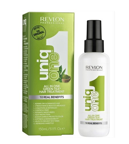 Revlon Uniq ONE All in One Treatment Green Tea - несмываемая маска-спрей Ревлон с ароматом зелёного чая, 150 мл.