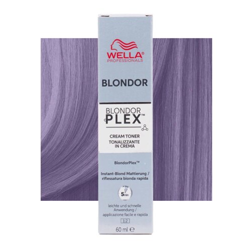 Wella Blondor Plex Cream Toner Ultra Cool Booster /86 - мягкий тонирующий крем для блондирования, 60 мл.