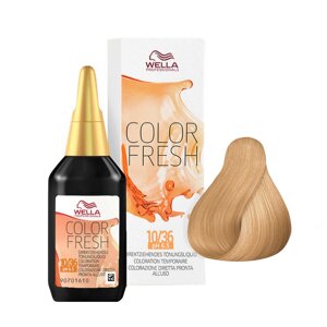 Wella Color Fresh 10/36 Platinum Blonde Golden Violet - безаммиачный полустойкий краситель, 75 мл.