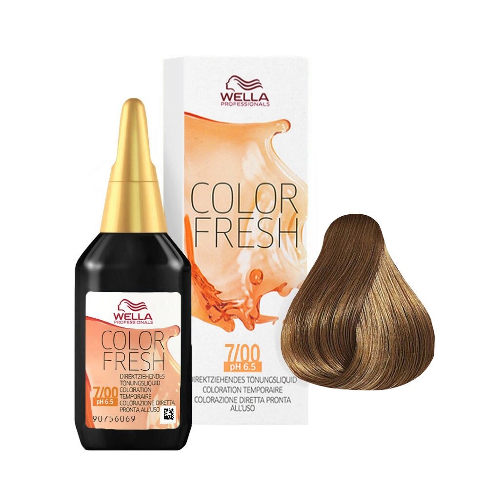 Wella Color Fresh 7/00 Medium Natural Blonde - безаммиачный полустойкий краситель, 75 мл. от компании Интернет-магазин "Well-cosmetics" - фото 1