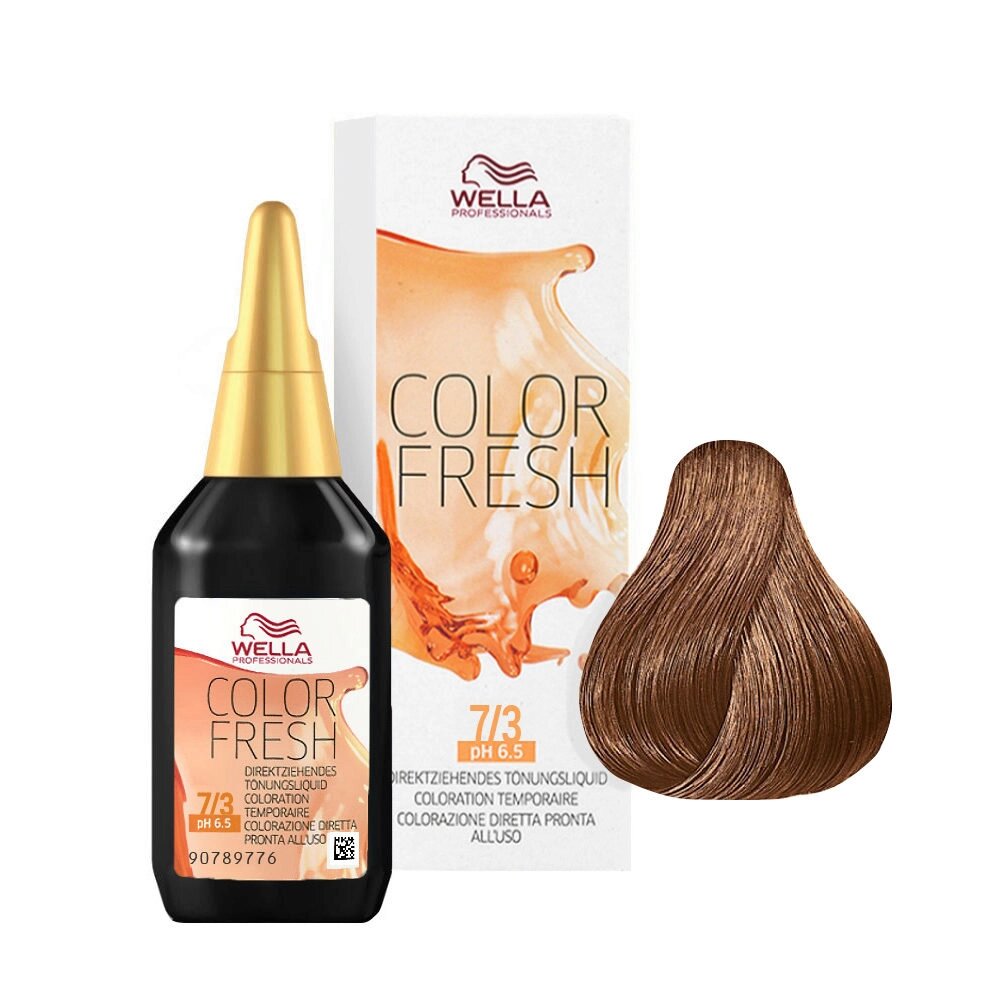 Wella Color Fresh 7/3 Medium Golden Blond - безаммиачный полустойкий краситель, 75 мл. от компании Интернет-магазин "Well-cosmetics" - фото 1