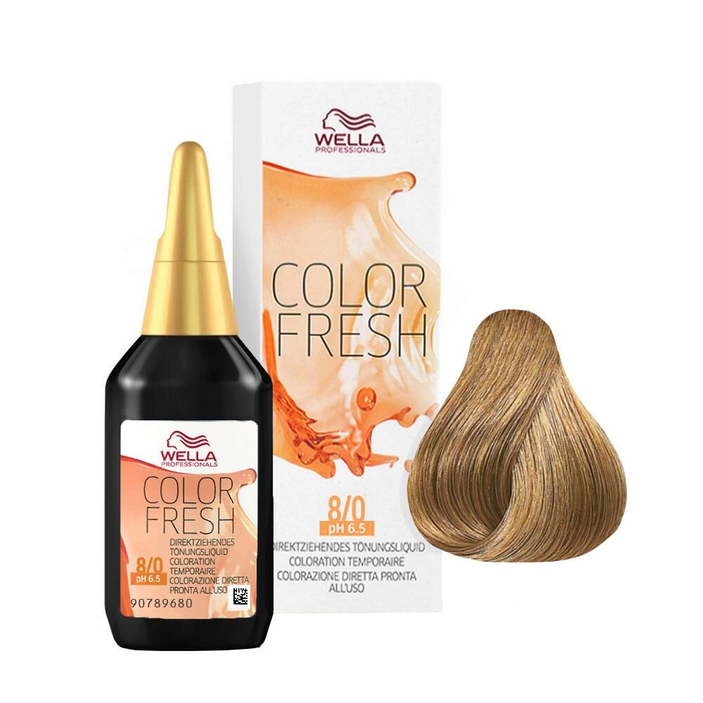 Wella Color Fresh 8/0 Light Blond - безаммиачный полустойкий краситель, 75 мл. от компании Интернет-магазин "Well-cosmetics" - фото 1