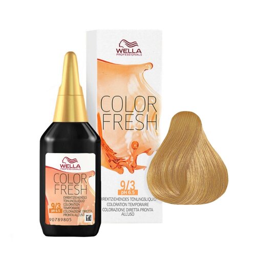 Wella Color Fresh 9/3 Very Light Golden Blond - безаммиачный полустойкий краситель, 75 мл.