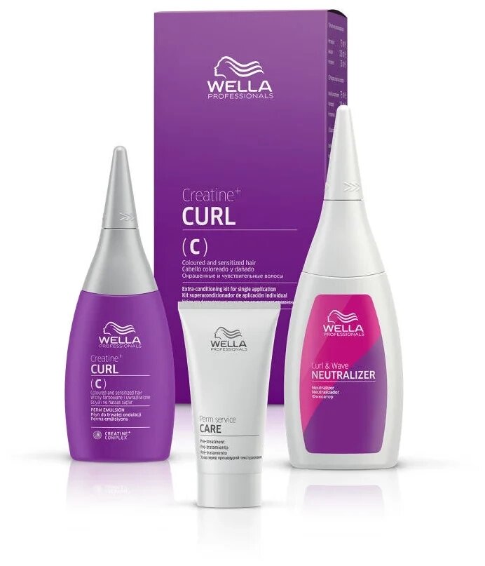 Wella Creatine+ Curl (C) Hair Kit - набор для химической завивки для окрашенных волос. от компании Интернет-магазин "Well-cosmetics" - фото 1