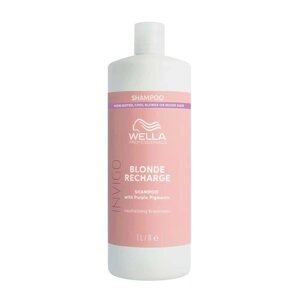Wella Invigo Blonde Recharge Cool Neutralizing Shampoo - шампунь против желтизны мелированых волос, 1000 мл.