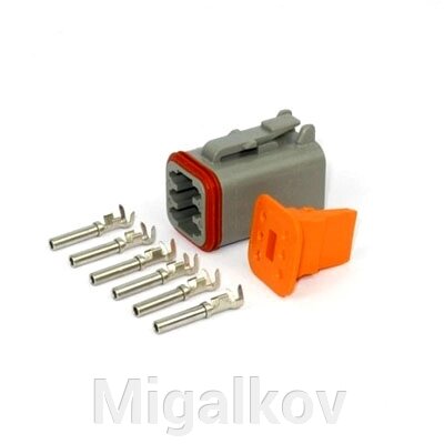 DT06-6S Разъем deutsch connector 6-pin влагостойкий автомобильный ##от компании## Migalkov - ##фото## 1