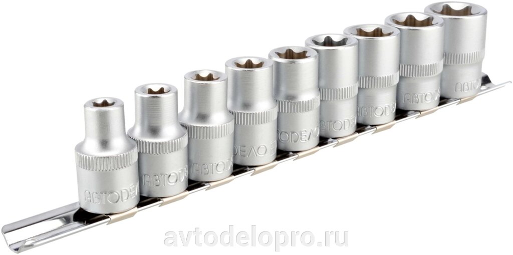 Набор головок TORX E10-E24 (DR1/2"; 9пр, планка) АвтоDело (39839) от компании АВТОДЕЛО Инструмент - фото 1