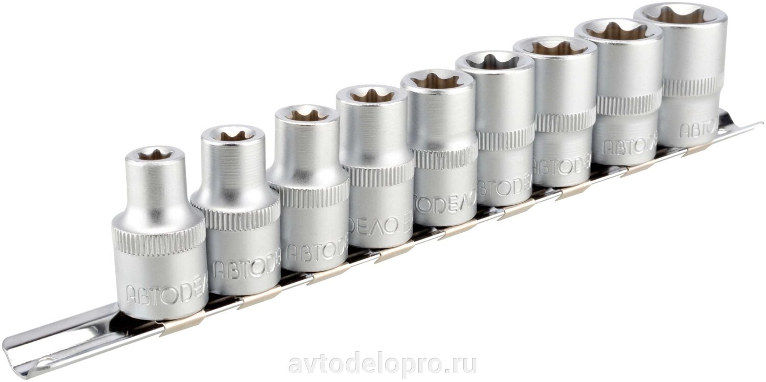 Набор головок TORX E10-E24 (DR1/2"; 9пр, планка) АвтоDело (39839 ...