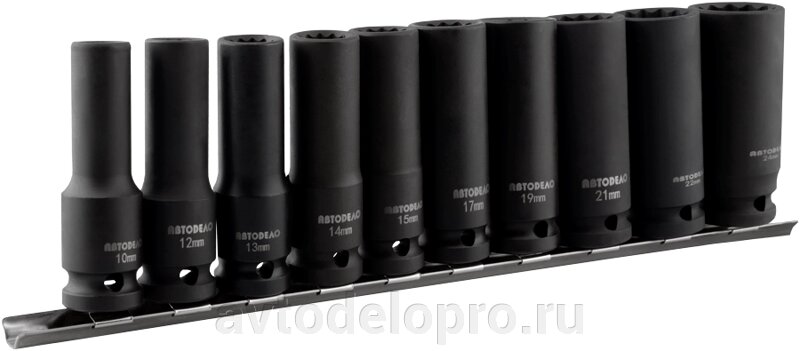 Набор головок ударных 1/2" 10-24 мм (10пр.;12PT; L-78mm; планка ...