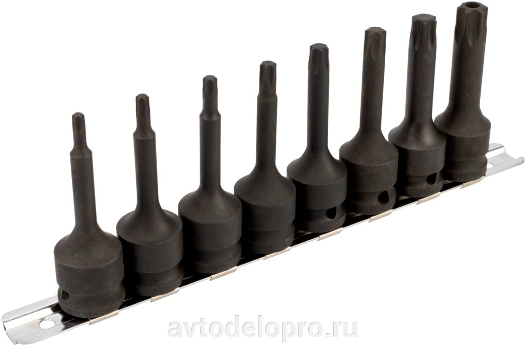 Набор головок ударных 1/2" внешний TORX T25-T60 (8пр.; L-78mm; планка) АвтоDело (40180) от компании АВТОДЕЛО Инструмент - фото 1