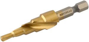 Сверло ступенчатое спиральное 4.0-12.0 мм (5 ступ., хвостовик HEX1/4") АвтоDело 45712