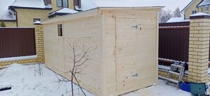Бытовка деревянная с хозблоком для дачи 4*2,3 метра