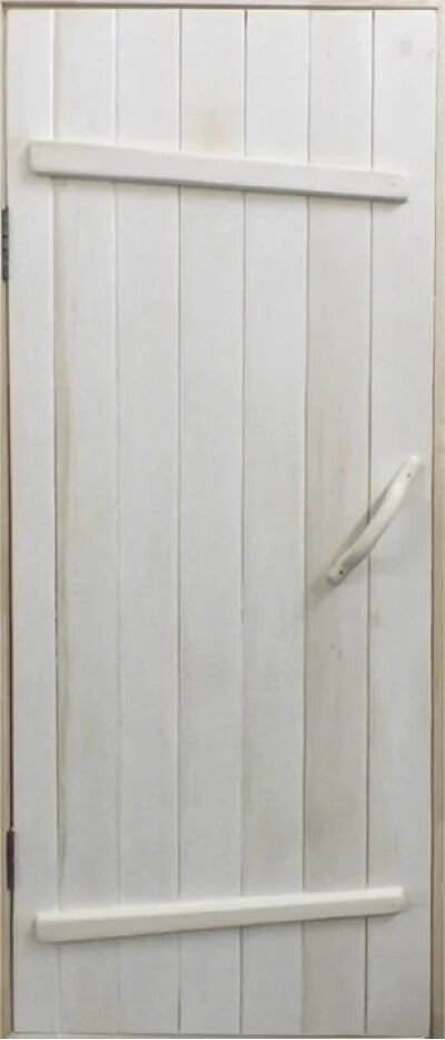 Двери в баню деревянные входные сосна хвоя с клином ДКл 700х1600 для бани от компании АртУют - строительство каркасных домов, бань и бытовок в Ярославле - фото 1