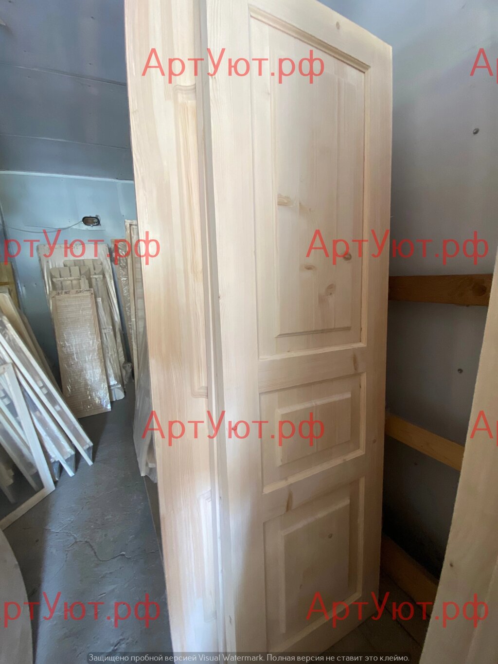 Дверное полотно из массива деревянные от компании АртУют - строительство каркасных домов, бань и бытовок в Ярославле - фото 1