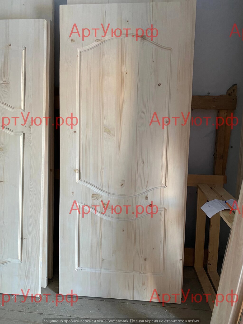 Межкомнатная дверь из массива деревянные от компании АртУют - строительство каркасных домов, бань и бытовок в Ярославле - фото 1