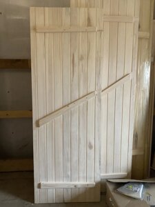 Дверь осина с клином 700* 1700 + коробка для бани (Ласточкин хвост)