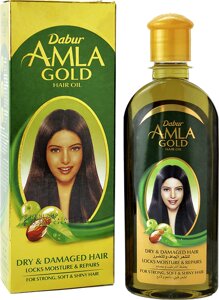 Масло для волос Dabur AMLA золото, обогащённое хной и миндалем
