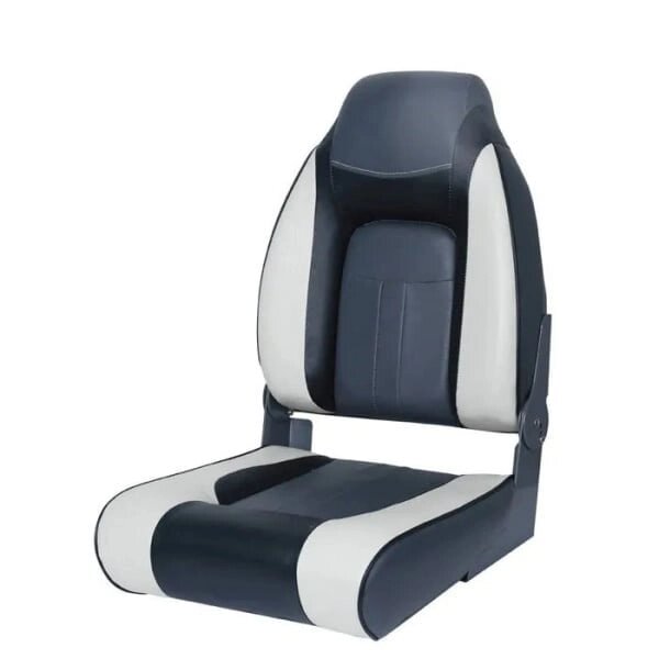 Кресло складное мягкое Premium Designer High Back Seat (серый/чёрный) от компании GlobalDrive - фото 1