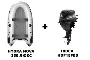 Лодка пвх HYDRA NOVA 350 «люкс»4х-тактный лодочный мотор HIDEA HDF15FES