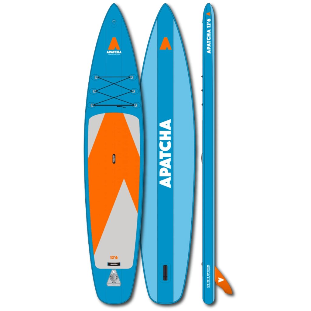 Надувная доска для SUP-бординга APATCHA 12'6 Sea-Blue/Orange от компании GlobalDrive - фото 1