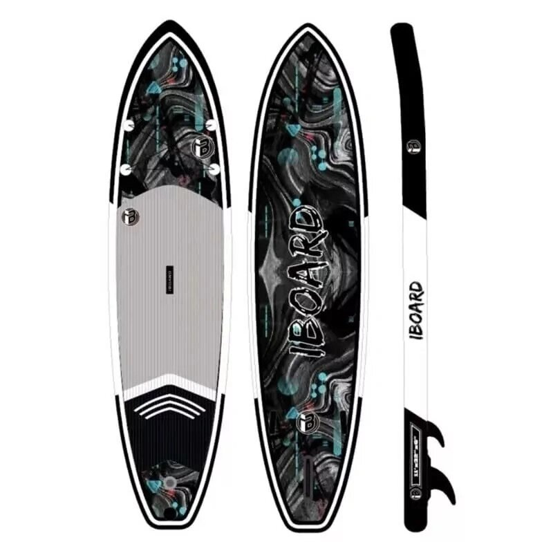 Надувная доска для SUP-бординга IBOARD 11' Black Waves от компании GlobalDrive - фото 1