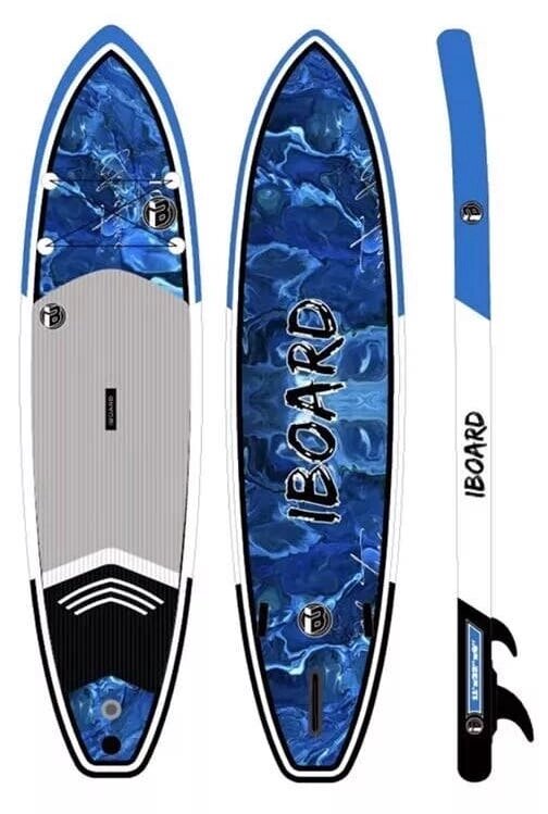 Надувная доска для SUP-бординга IBOARD 11' Blue Waves от компании GlobalDrive - фото 1