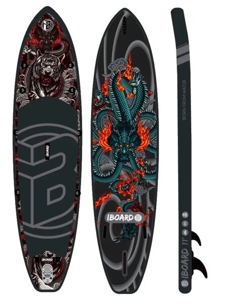 Надувная доска для SUP-бординга IBOARD 11' Fury 2023 от компании GlobalDrive - фото 1